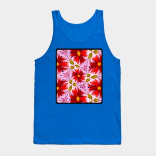 Beautiful Red Aster Patterns Tank Top